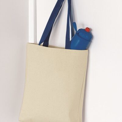 Q-Tees 11L Canvas Tote with Contrast-Color Handles Thumbnail